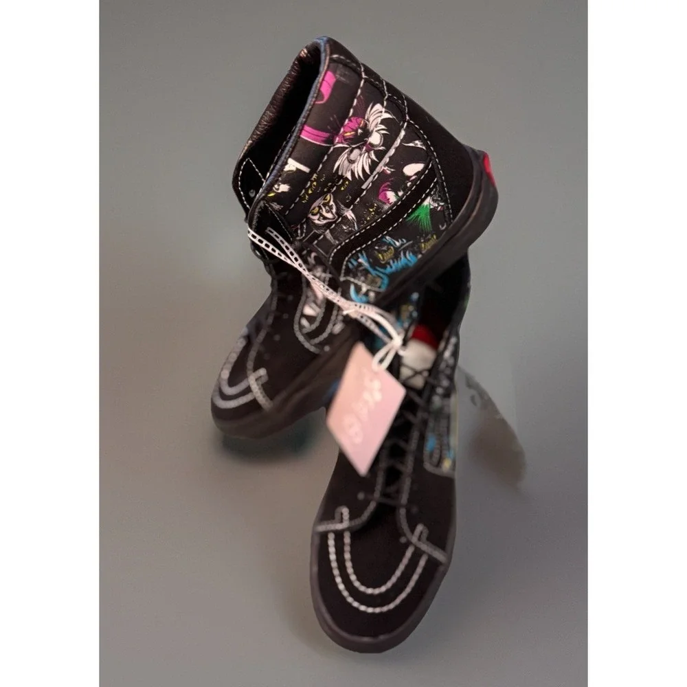 Vans X Disney 100 Villains Sk8 Hi Shoes Men's Size‎ 5 Womens 6.5 Black Sneakers